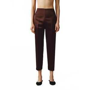 NEW ATTERSEE duchess satin cigarette pant in chocolate